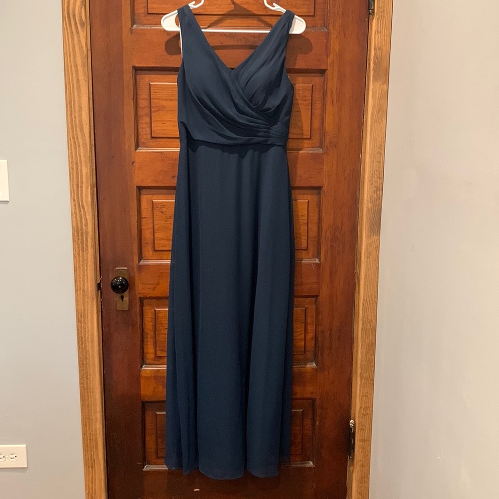 Azazie Nala (fits like size 6/8) beautiful navy blue floor length dress